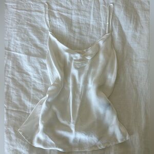 Olivaceous White satin blouse